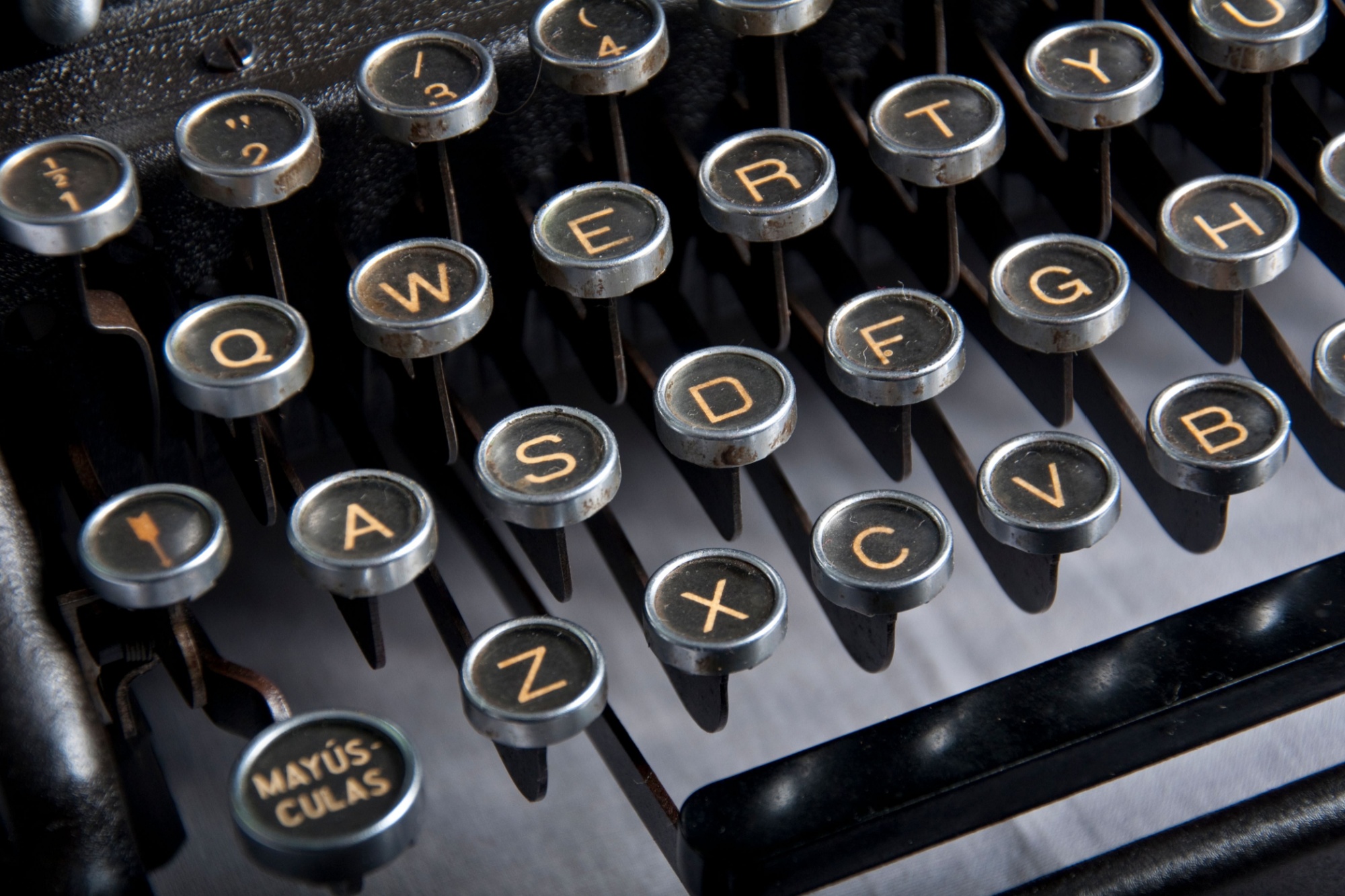 Old typewriter. Antique technology for writers