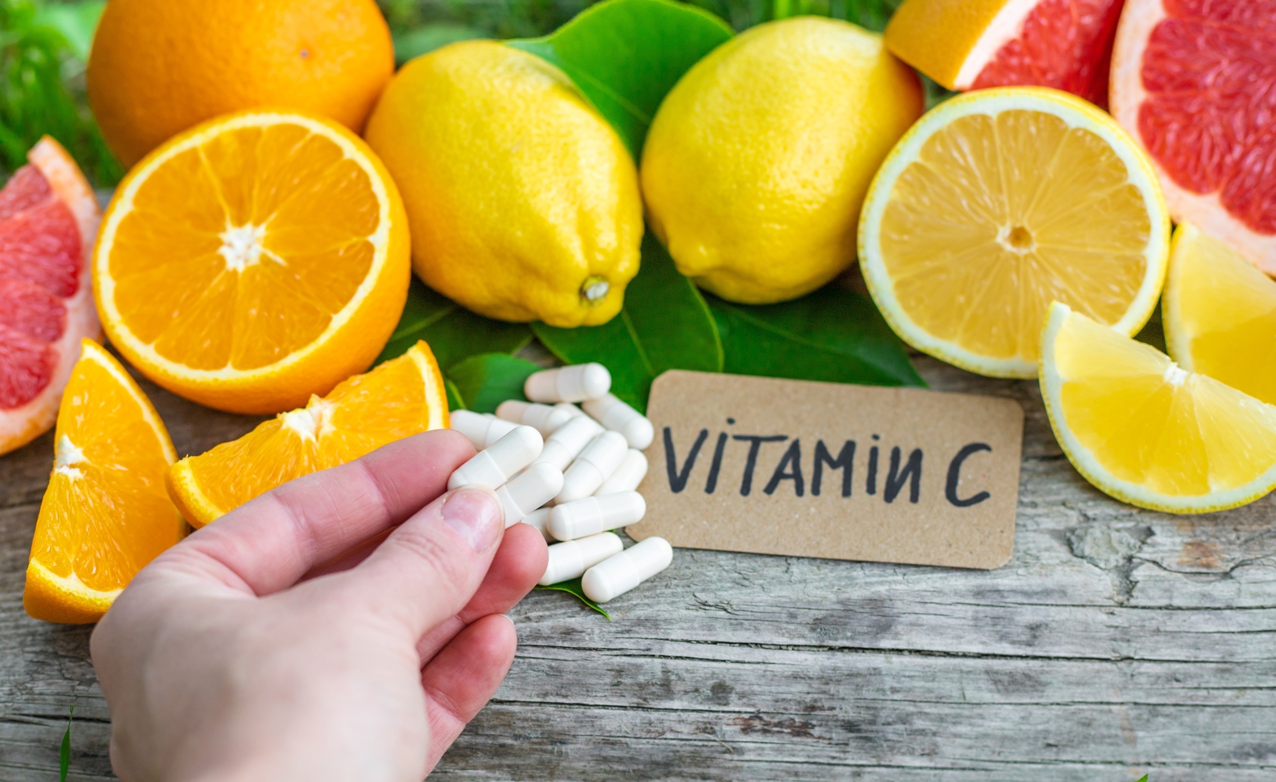 Vitamin c and citrus. Selective focus. food.