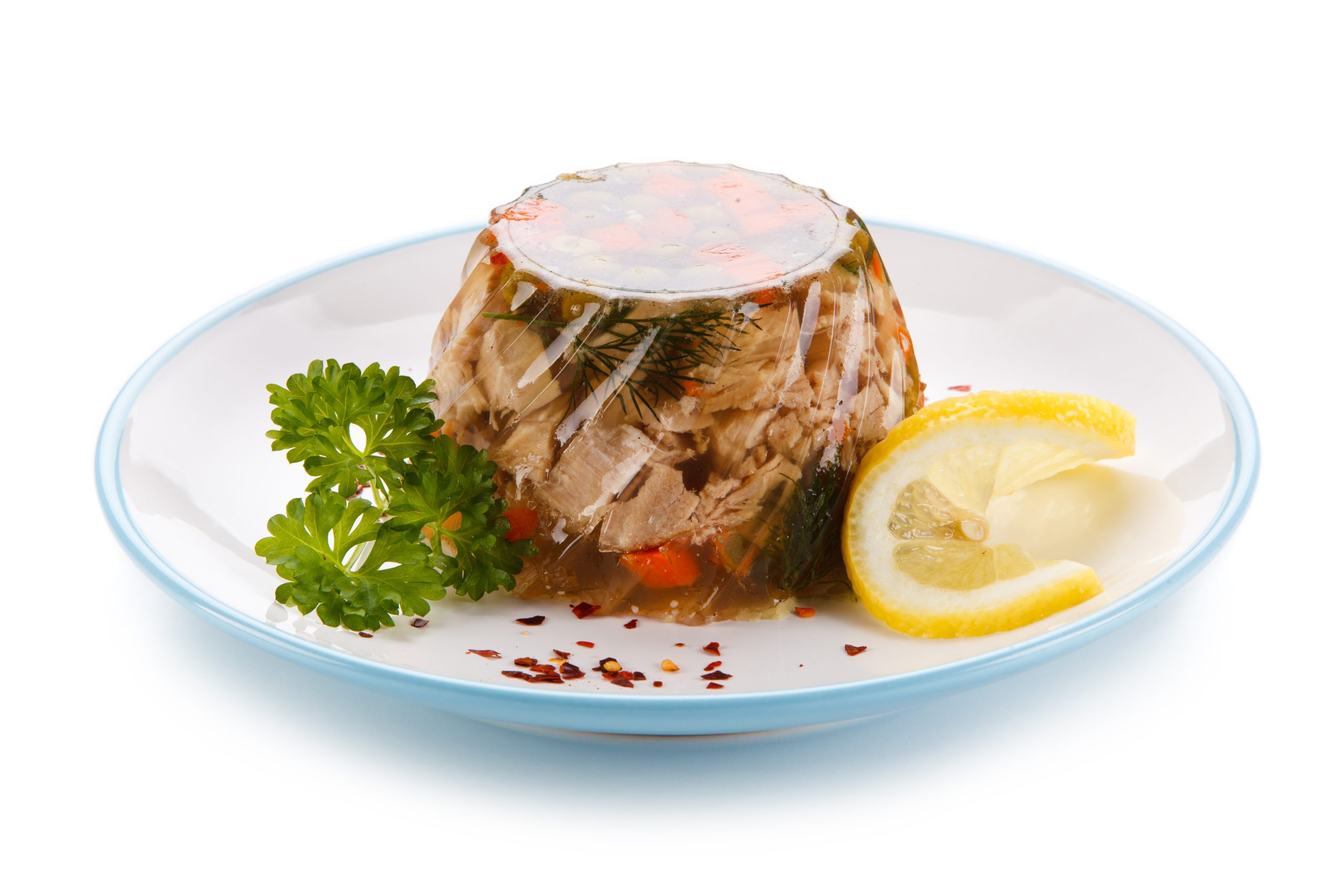 Jelly with chicken and vegetables